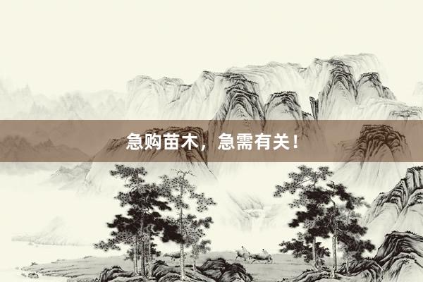 急购苗木，急需有关！